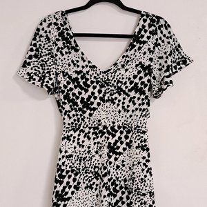 Zara Trafaluc Collection Black and White Romper With Peek A Boo Back Size Small